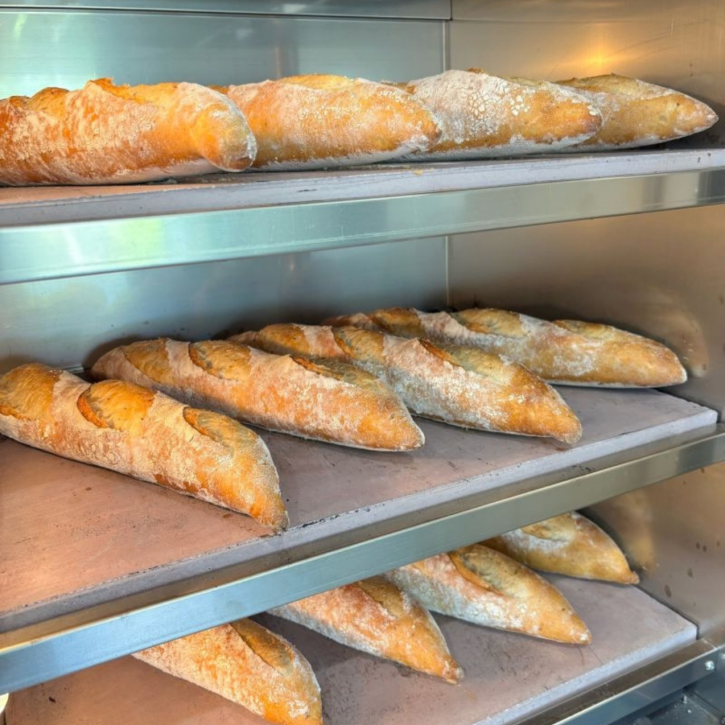 Baguettes made with a 24-hour biga, baked for the charity tennis day